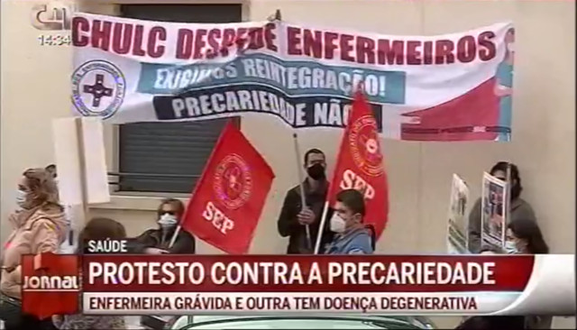 Enfermeiros protestaram contra despedimentos discriminatórios no Centro Hospitalar de Lisboa