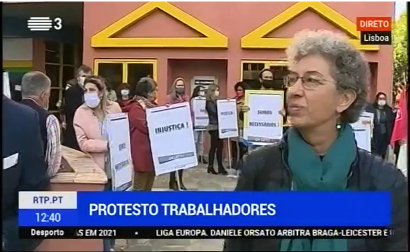 Protesto contra despedimento de trbalhadores do Instituto da Segurança Social