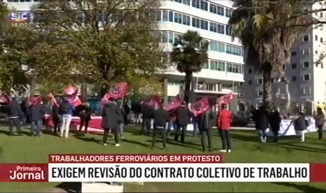 Protesto de trabalhadores da Infraestruturas de Portugal