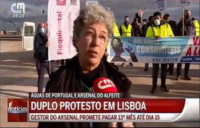 Trabalhadores da Águas de Portugal e Arsenal do Alfeite protestaram no Ministério das Finanças