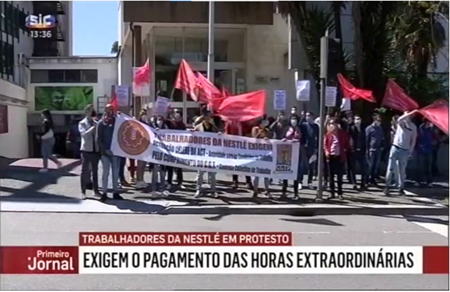 Trabalhadores da Nestlé em protesto Porto