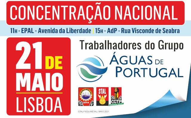 Trabalhadores da Águas de Portugal protestam junto à sede do Grupo e da EPAL