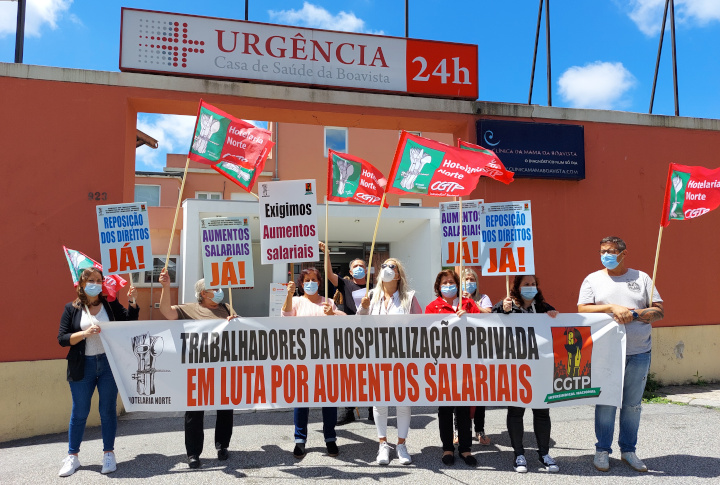 Trabalhadores da hospitalização privada protestam na Casa de Saúde da Boavista