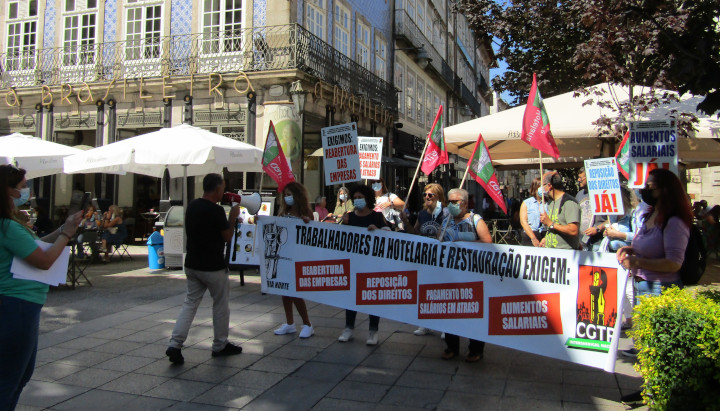 Acção sindical em Braga pela reposição dos direitos e aumentos salariais