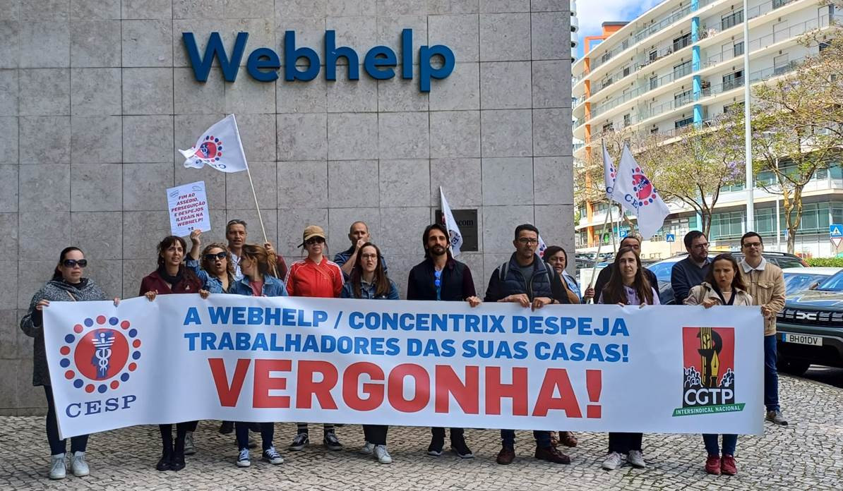 despejo ilegal de trabalhadores pela Webhelp Concentrix