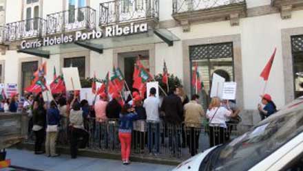 hotel carris porto ribeira protesto
