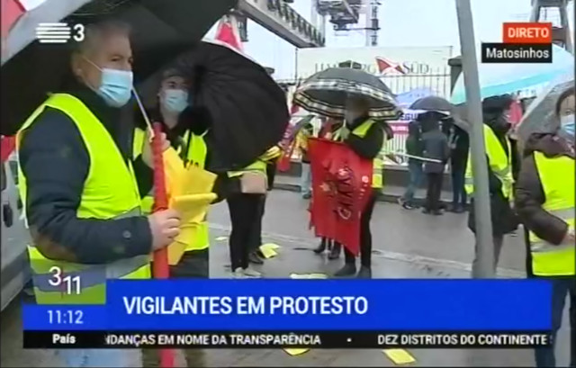 Protesto dos vigilantes portuários do Porto de Leixões