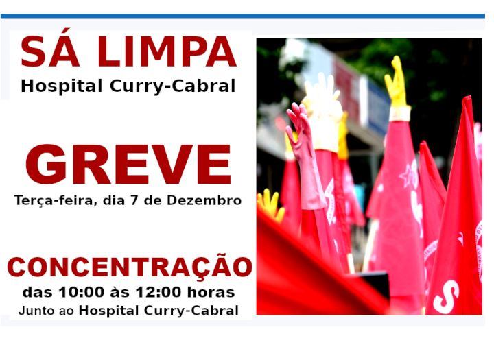 Trabalhadores de limpeza do Hospital Curry Cabral estarão em greve amanhã