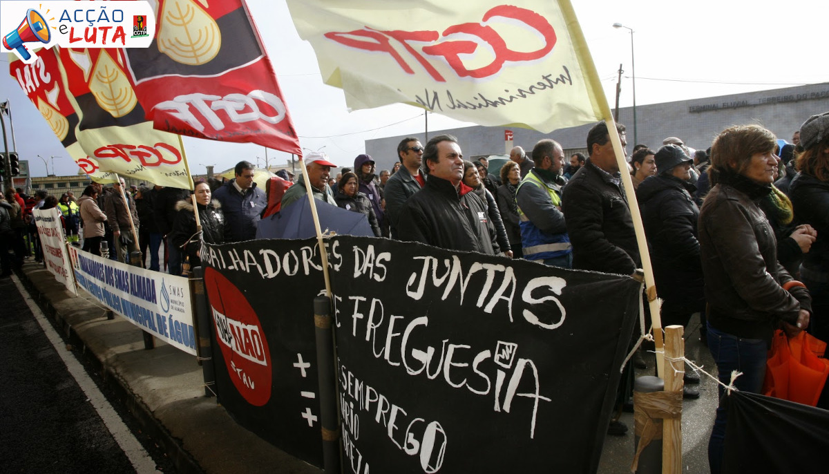 Trabalhadores da Administracao Local e Sector Empresarial protestam
