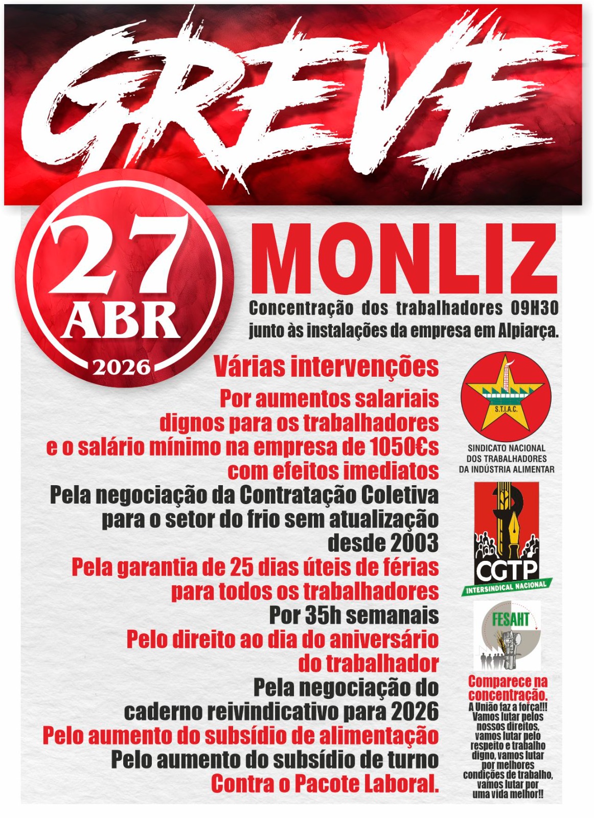 greve monliz cartaz