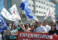 guarda protesto de enfermeiros