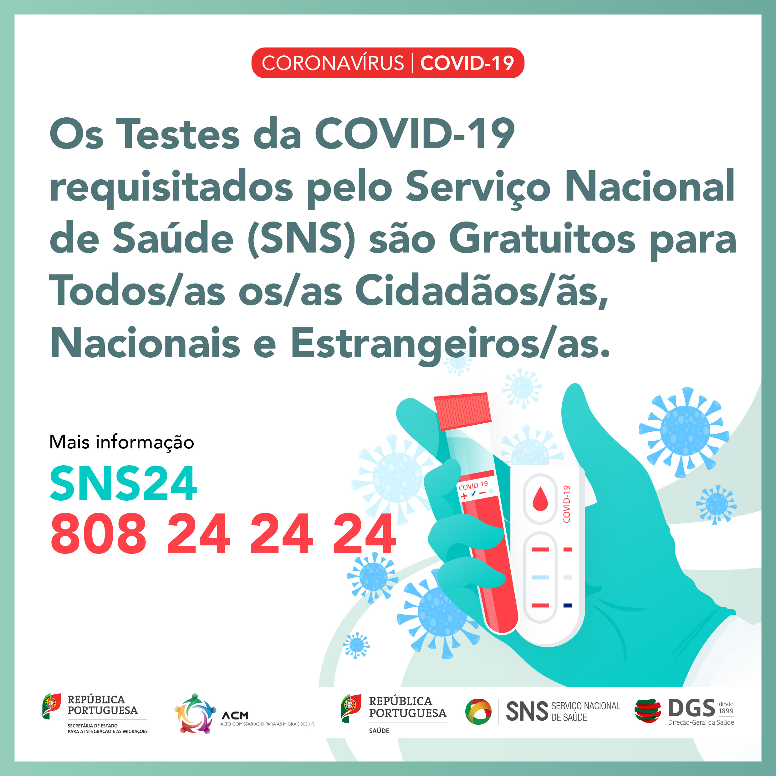 Cartão COVID 19 Testes SNS PT